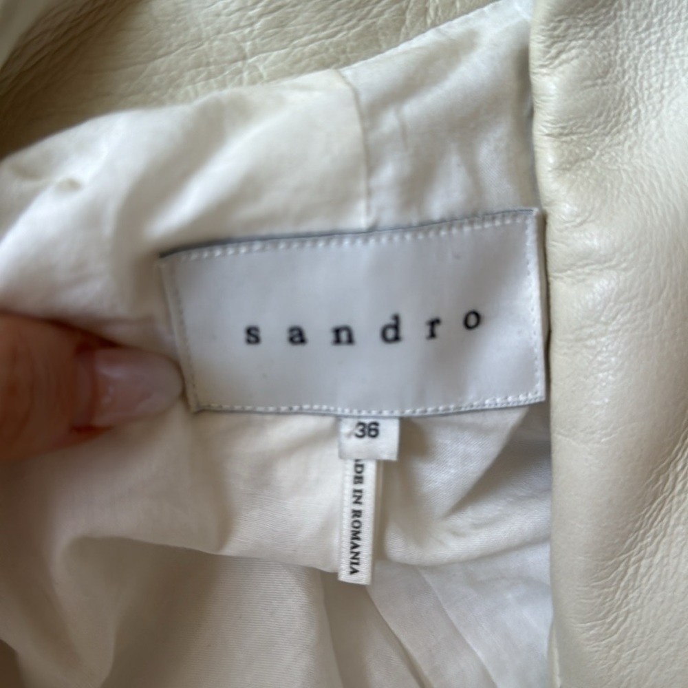 Sandro Coat With Leather Detail - Picture 9 of 9